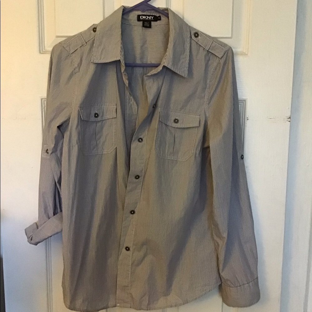 Dkny striped button shirt